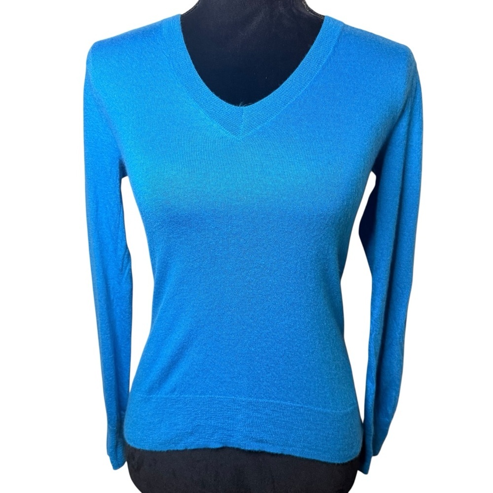 J. Crew Cerulean 100% Cashmere Women’s V-neck Sweater, Small